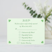 Funny Irish Green Wedding RSVP Invitation Kaart (Staand voorkant)