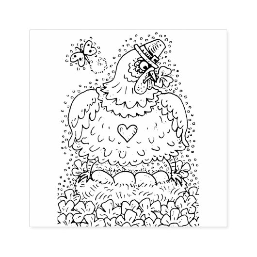 FUNNY IRISH HEN, EIEREN EN SHAMROCKS CUTE CHICKEN RUBBERSTEMPEL (Afrduk)