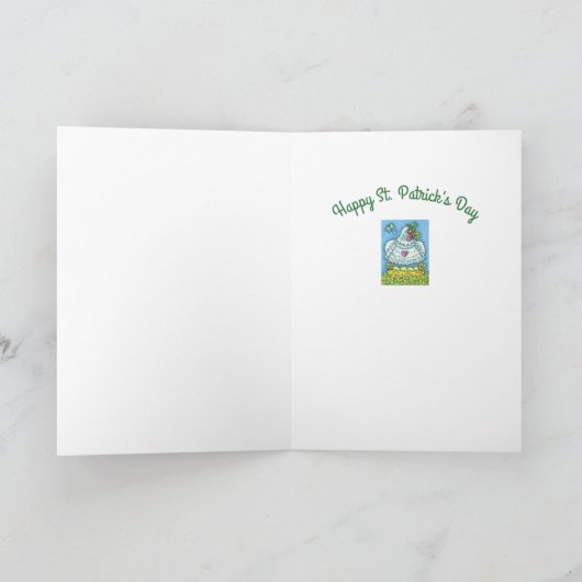 FUNNY IRISH HEN, GROENE EIEREN EN SHAMROCKS CUTE FEESTDAGEN KAART (Binnen)