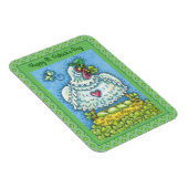 FUNNY IRISH HEN, GROENE EIEREN EN SHAMROCKS CUTE MAGNEET (Rechterzijde)