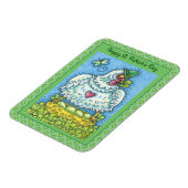 FUNNY IRISH HEN, GROENE EIEREN EN SHAMROCKS CUTE MAGNEET (Linkerzijde)