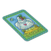 FUNNY IRISH HEN, GROENE EIEREN EN SHAMROCKS CUTE MAGNEET (Rechterzijde)