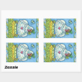 FUNNY IRISH HEN, GROENE EIEREN EN SHAMROCKS CUTE RECHTHOEKIGE STICKER (Vel)