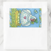 FUNNY IRISH HEN, GROENE EIEREN EN SHAMROCKS CUTE RECHTHOEKIGE STICKER (Tas)