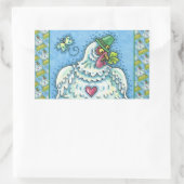 FUNNY IRISH HEN, GROENE EIEREN EN SHAMROCKS CUTE RECHTHOEKIGE STICKER (Tas)