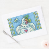 FUNNY IRISH HEN, GROENE EIEREN EN SHAMROCKS CUTE RECHTHOEKIGE STICKER (Envelop)