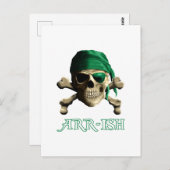 Funny Irish Jolly Roger Pirate Skull ARR-ISH Briefkaart (Voorkant / Achterkant)