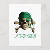 Funny Irish Jolly Roger Pirate Skull ARR-ISH Briefkaart (Voorkant)