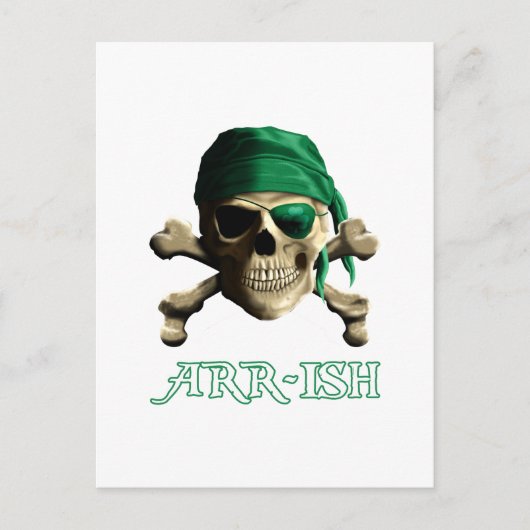 Funny Irish Jolly Roger Pirate Skull ARR-ISH Briefkaart (Voorkant)