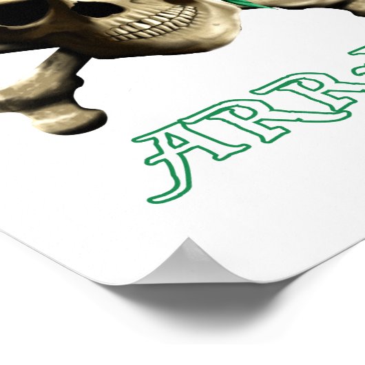 Funny Irish Jolly Roger Pirate Skull ARR-ISH Poster (Hoek)
