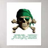 Funny Irish Jolly Roger Pirate Skull ARR-ISH Poster (Voorkant)