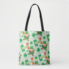 Funny Irish Leprechaun Pattern Tote Bag