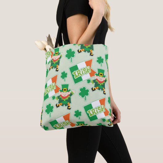 Funny Irish Leprechaun Pattern Tote Bag (Dichtbij)