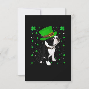 Funny Irish Leprechaun Pet Boston Terrier RSVP Kaartje