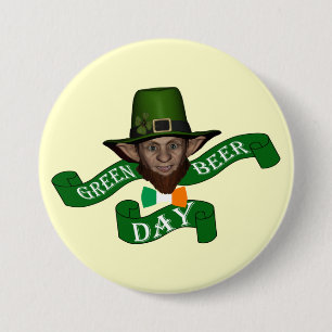 Funny Irish leprechaun Ronde Button 7,6 Cm