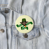 Funny Irish leprechaun Ronde Button 7,6 Cm (In situ)