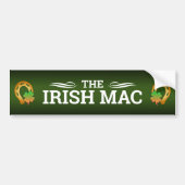 FUNNY IRISH MAC | WITTE tekst op GROENEN Bumpersticker (Voorkant)