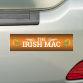 FUNNY IRISH MAC | WITTE tekst op SINAASAPPEL Bumpersticker (Op auto)