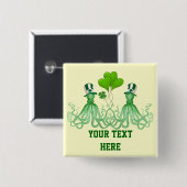 Funny Irish octopi St Patrick's day Vierkante Button 5,1 Cm (Voorkant /achterkant)