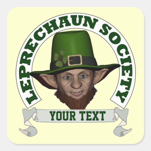 Funny Irish Personalized leprechaun society Vierkante Sticker (Voorkant)