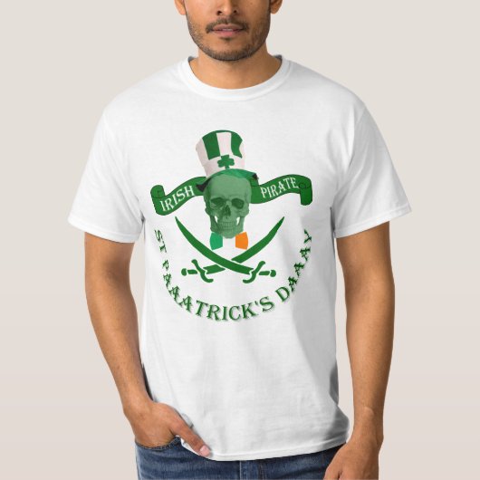 Funny Irish pirate St Patrick's day T-shirt (Voorkant)