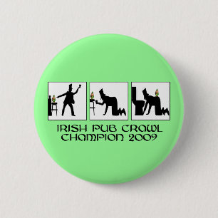 Funny Irish pub crawt Ronde Button 5,7 Cm
