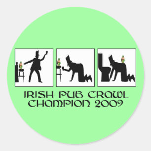 Funny Irish pub crawt Ronde Sticker