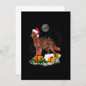 Funny Irish Setter Dog Christmas Lights Santa Hat  Kaart (Voorkant / Achterkant)