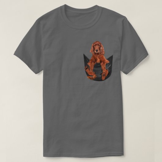 Funny Irish Setter in Your Pocket of Red Setter L T-shirt (Design voorkant)