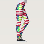 Funny Irish Shamrock American Flag St. Patrick Leggings (Rechts)