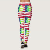 Funny Irish Shamrock American Flag St. Patrick Leggings (Achterkant)