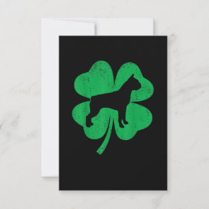 Funny Irish Shamrock Leaf Boston Terrier RSVP Kaartje