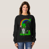 Funny Irish Shamrock Rainbow Lucky Cat St Patrick' Trui (Voorkant volledig)