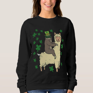 Funny Irish Sloth Llama St Patricks Trui