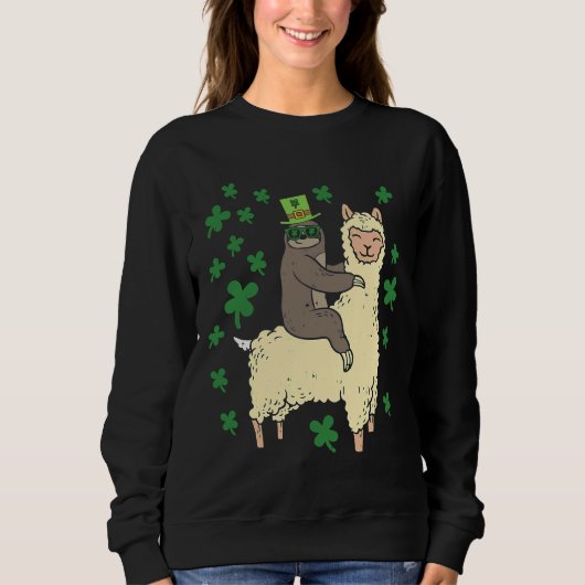 Funny Irish Sloth Llama St Patricks Trui (Voorkant)