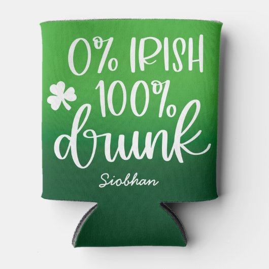 Funny Irish St. Patrick’s Day Typography Design Blikjeskoeler (Voorkant)