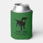 Funny Irish St. Patrick's Day Black Lab Lucky Dog Blikjeskoeler (Blikje Voorkant)