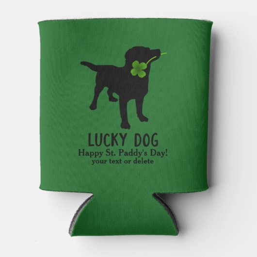 Funny Irish St. Patrick's Day Black Lab Lucky Dog Blikjeskoeler (Voorkant)