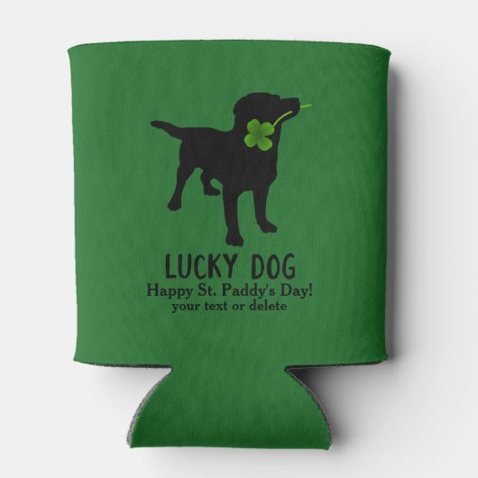 Funny Irish St. Patrick's Day Black Lab Lucky Dog Blikjeskoeler (Achterkant)
