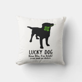 Funny Irish St. Patrick's Day Black Lab Lucky Dog Kussen
