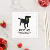 Funny Irish St. Patrick's Day Black Lab Lucky Dog Servetten (Insitu)