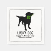 Funny Irish St. Patrick's Day Black Lab Lucky Dog Servetten (Voorkant)