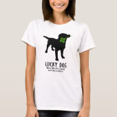 Funny Irish St. Patrick's Day Black Lab Lucky Dog T-shirt (Voorkant)