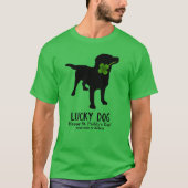 Funny Irish St. Patrick's Day Black Lab Lucky Dog T-shirt (Voorkant)