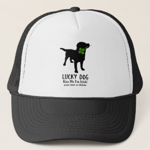 Funny Irish St. Patrick's Day Black Lab Lucky Dog Trucker Pet