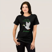 Funny Irish St. Patrick's Day Just a Lucky Goose Tri-Blend Shirt (Voorkant volledig)