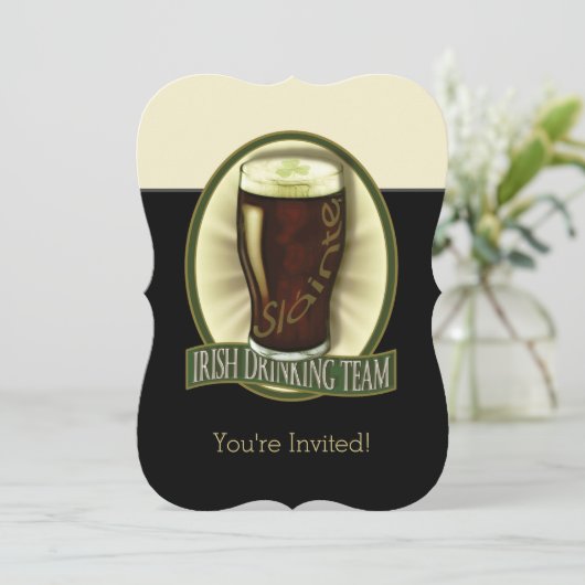 Funny Irish Stout Persoonlijke Uitnodiging (Staand voorkant)