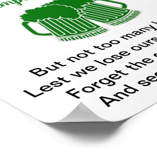 Funny Irish Toast St. Patrick's Day Poster (Hoek)