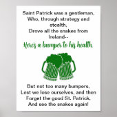 Funny Irish Toast St. Patrick's Day Poster (Voorkant)