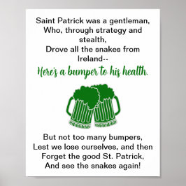 Funny Irish Toast St. Patrick's Day Poster